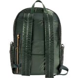 Joan & David 18 Inch Tubular Quilted Metallic Nylon Travel Workbook Backpack - Emerald