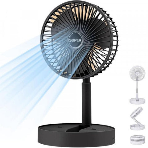 Super Foldable Portable Cooling Fan with Phone Stand  (Black)