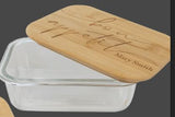 Rectangle Glass Container with Bamboo Lid