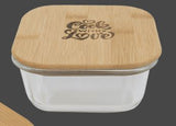 Square Glass Container with Bamboo Lid