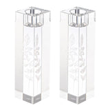 ENGRAVED CRYSTAL CANDLESTICKS