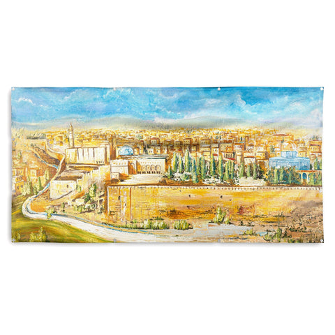 Jerusalem in Color Vinyl Sukkah Decoration